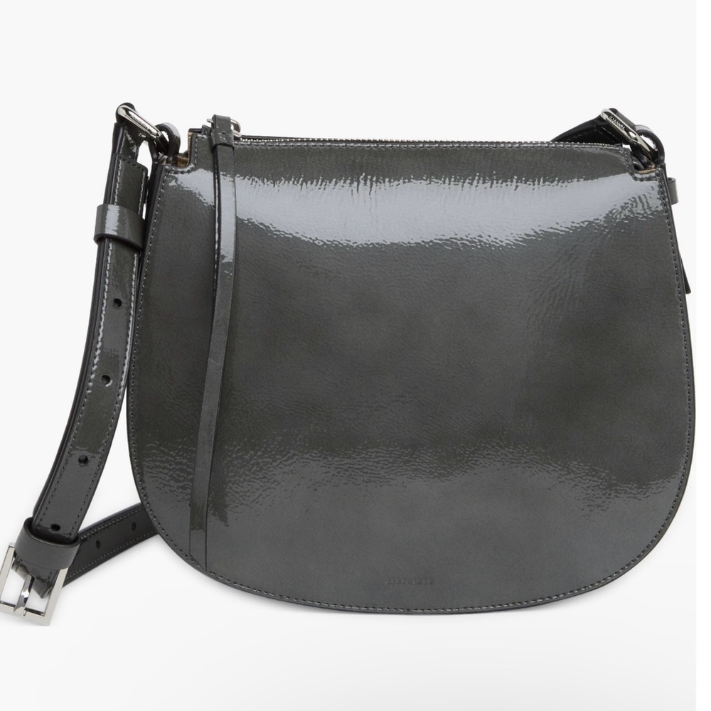 ALLSAINTS Captain Round Crossbody Ash Grey NWT